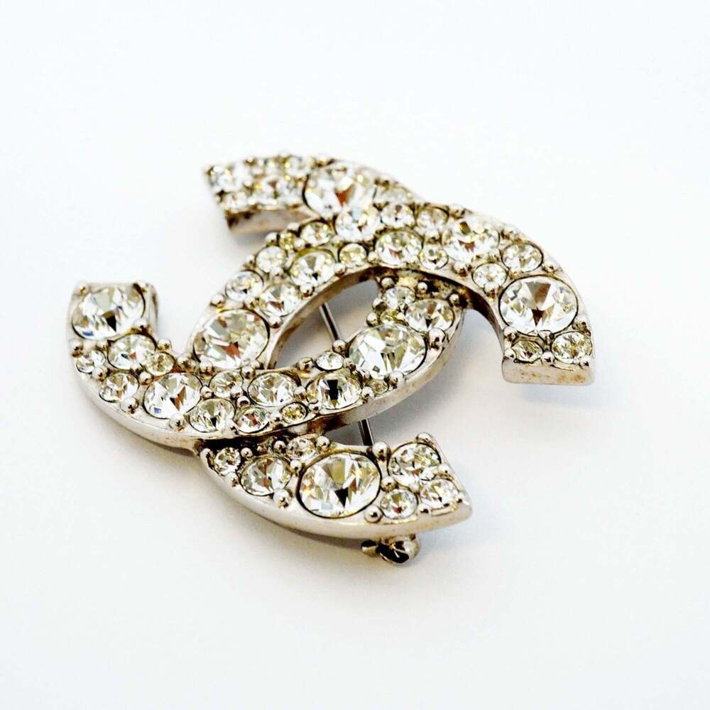 CHANEL Silver Logo Brooch - Picture 2 of 6